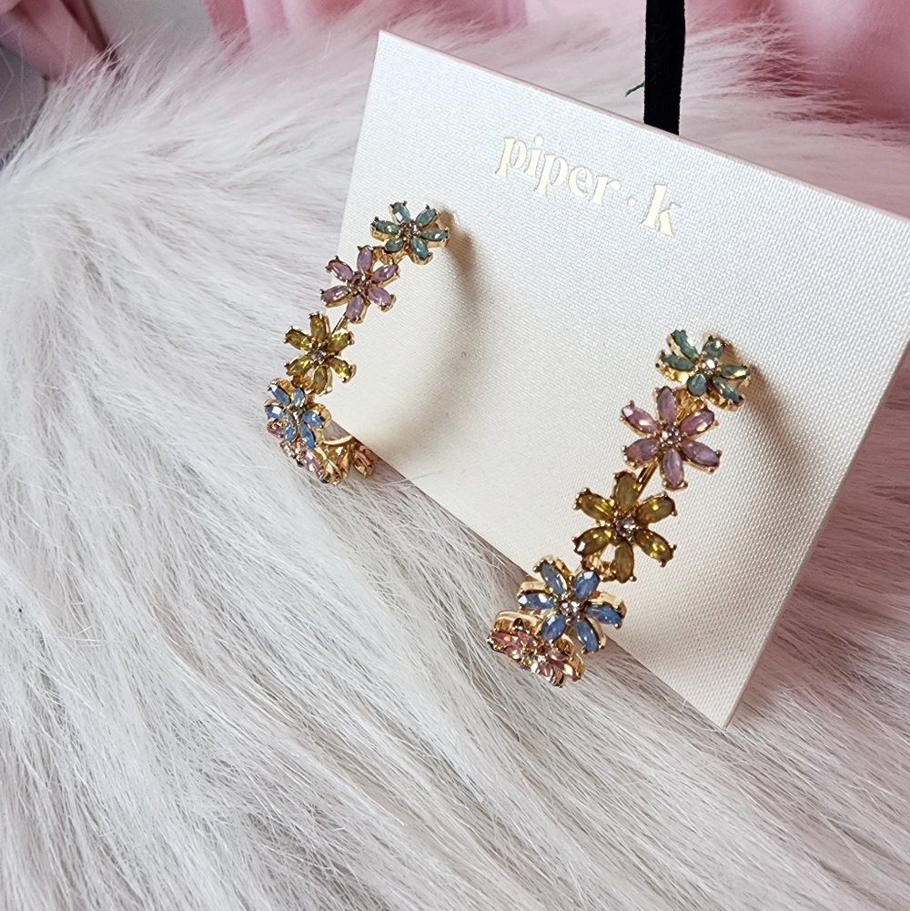 Piper K Multicolor Floral Earrings